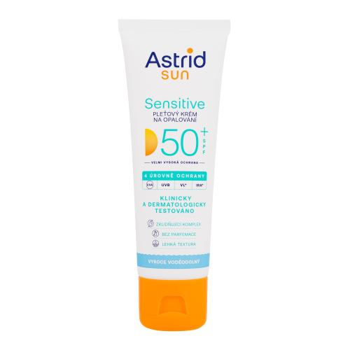 Astrid Sun Sensitive Face Cream SPF50+ 50 ml voděodolný opalovací krém na obličej pro citlivou pleť unisex
