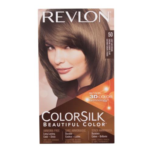 Revlon Colorsilk Beautiful Color 59,1 ml barva na vlasy pro ženy 50 Light Ash Brown na barvené vlasy; na všechny typy vlasů