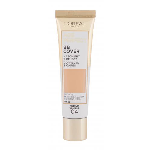 L'Oréal Paris Age Perfect BB Cover 30 ml hydratační a krycí bb krém pro ženy 04 Medium Vanilla