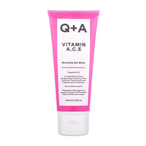 Q+A Vitamin A.C.E Warming Gel Mask 75 ml hřejivá gelová maska pro výživu a relaxaci pleti pro ženy