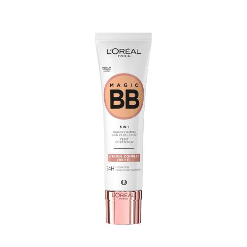 L'Oréal Paris Magic BB 5in1 Transforming Skin Perfector 30 ml hydratační bb krém pro ženy Medium