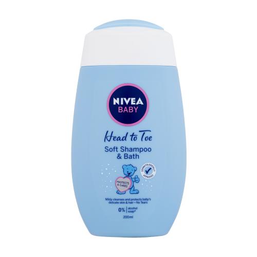 Nivea Baby Head To Toe 200 ml zklidňující dětský šampon a pěna do koupele pro děti