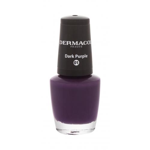 Dermacol Mini lak na nehty odstín 01 Dark Purple 5 ml
