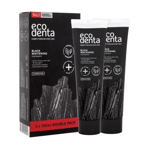 Ecodenta Toothpaste Black Whitening dárková kazeta unisex bělicí zubní pasta Black Whitening 2 x 100 ml