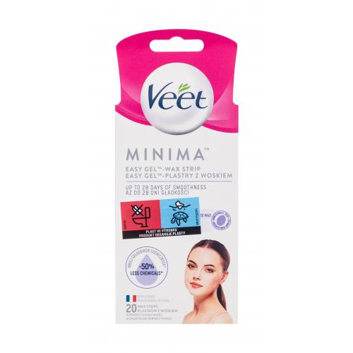 Veet Minima Easy-Gel™ Wax Strips Face 20 ks depilační pásky na obličej se sníženým obsahem chemických látek pro ženy