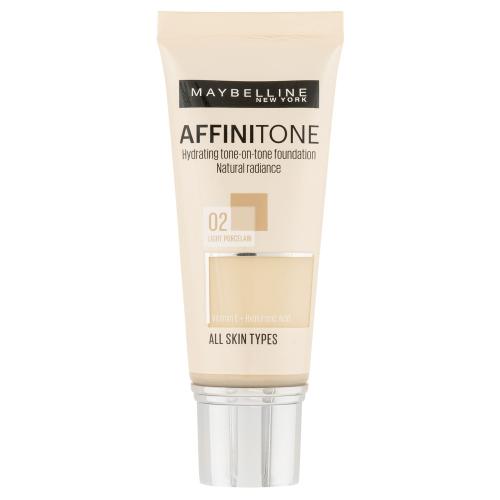 Maybelline Affinitone 30 ml make-up pro ženy 02 Light Porcelain na všechny typy pleti; na dehydratovanou pleť