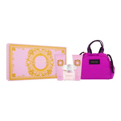 Versace Bright Crystal dárková kazeta pro ženy toaletní voda 90 ml + tělové mléko 100 ml + sprchový gel 100 ml + kosmetická taštička
