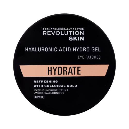 Revolution Skincare Hydrate Hyaluronic Acid Hydro Gel Eye Patches hydratační gelové oční polštářky pro ženy gelové polštářky pod oči 30 párů