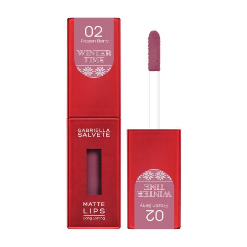 Gabriella Salvete Winter Time Matte Lips 4,5 ml vysoce pigmentovaná tekutá rtěnka pro ženy 02 Frozen Berry