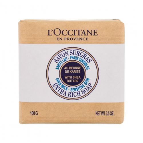 L'Occitane Shea Milk Extra Rich Soap 100 g mýdlo s bambuckým máslem pro citlivou pokožku unisex