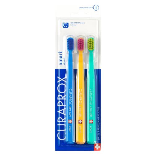 Curaprox Smart Ultra Soft Trio zubní kartáček s ultra měkkými vlákny unisex zubní kartáček 3 ks