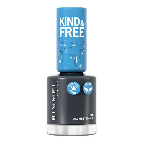 Rimmel London Kind & Free 8 ml lak na nehty pro ženy 158 All Greyed Out