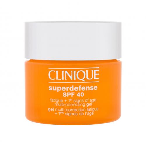 Clinique Superdefense Multi-Correcting SPF40 50 ml pleťový gel na všechny typy pleti; proti vráskám; na pigmentové skvrny; na rozjasnění pleti