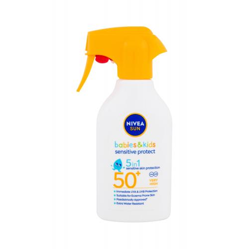 Nivea Sun Babies & Kids Sensitive Protect Spray SPF50+ 270 ml ochranný opalovací sprej pro citlivou pleť pro děti