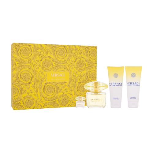 Versace Yellow Diamond dárková kazeta pro ženy toaletní voda 90 ml + tělové mléko 100 ml + sprchový gel 100 ml + toaletní voda 5 ml