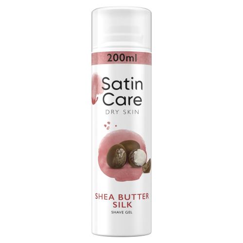 Gillette Satin Care Dry Skin Shea Butter Silk 200 ml hydratační gel na holení pro suchou pokožku pro ženy