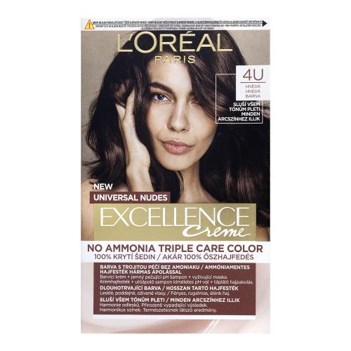 L'Oréal Paris Excellence Creme Universal Nudes permanentní barva na vlasy 4U Hnědá