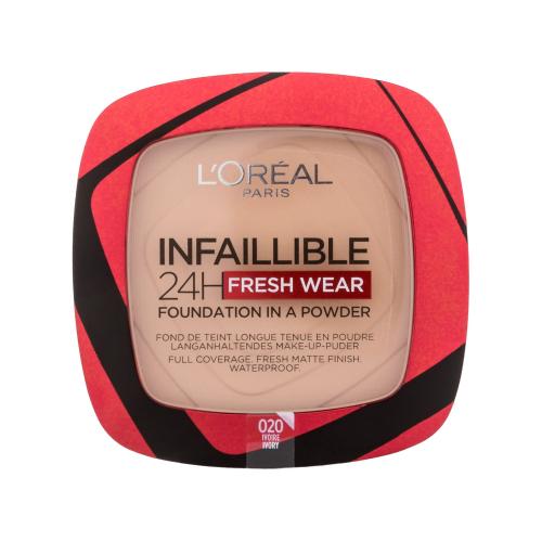 L'Oréal Paris Infaillible 24H Fresh Wear Foundation In A Powder 9 g dlouhotrvající pudrový make-up pro ženy 020 Ivory