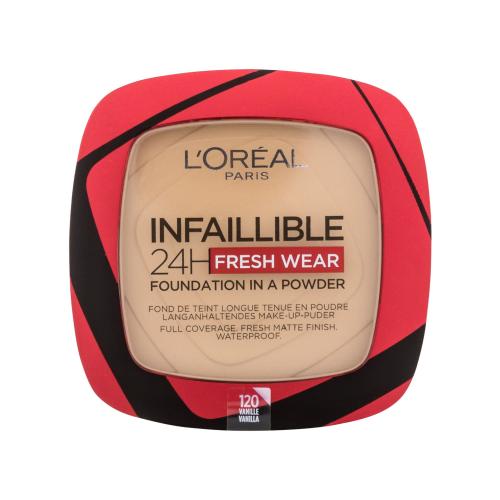L'Oréal Paris Infaillible 24H Fresh Wear Foundation In A Powder 9 g dlouhotrvající pudrový make-up pro ženy 120 Vanilla