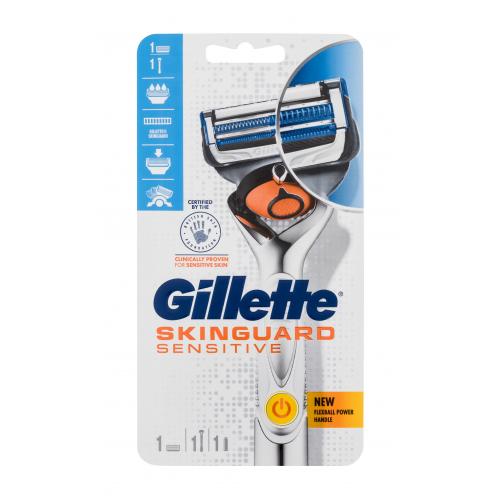 Gillette Skinguard Sensitive Flexball Power 1 ks holící strojek s jednou hlavicí a baterií pro muže