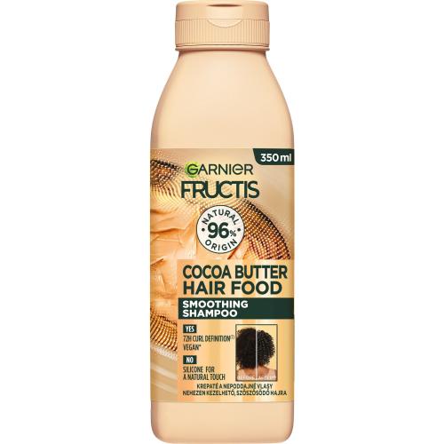 Garnier Fructis Hair Food Cocoa Butter Smoothing Shampoo 350 ml uhlazující šampon pro neposlušné a krepatící se vlasy pro ženy