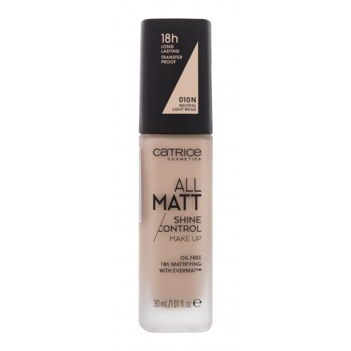 Catrice All Matt 30 ml make-up pro ženy 010 N Neutral Light Beige na mastnou pleť; na problematickou pleť s akné