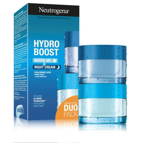 Neutrogena Hydro Boost dárková kazeta unisex denní pleťový gel Hydro Boost Water Gel 50 ml + noční pleťový krém Hydro Boost Sleeping Cream 50 ml