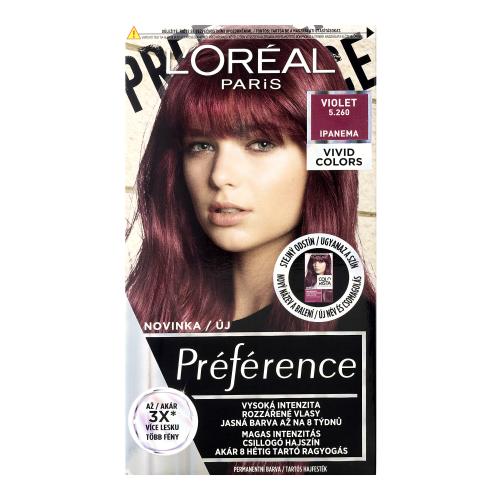 L'Oréal Paris Préférence Vivid Colors 60 ml barva na vlasy pro ženy 5.260 Violet