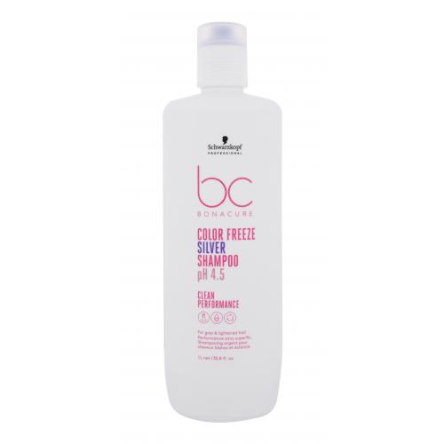 Schwarzkopf Professional BC Bonacure Color Freeze pH 4.5 Shampoo Silver 1000 ml neutralizační šampon pro šedé a zesvětlené vlasy pro ženy