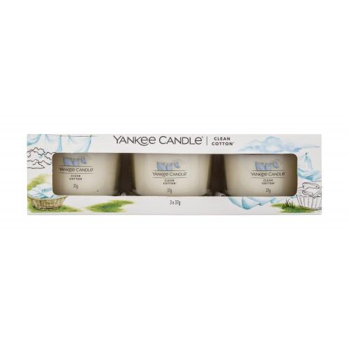 Yankee Candle Clean Cotton votivní svíčka 3 x 37 g