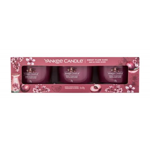 Yankee Candle Sweet Plum Sake dárková kazeta vonná svíčka 3 x 37 g unisex