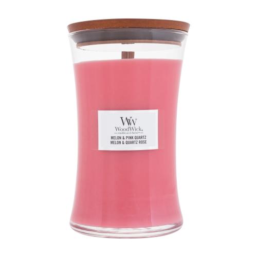 Woodwick Melon & Pink Quarz vonná svíčka s dřevěným knotem 609,5 g