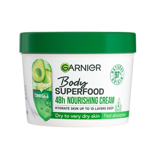 Garnier Body Superfood 48h Nourishing Cream Avocado Oil + Omega 6 380 ml vyživující tělový krém pro suchou a velmi suchou pokožku pro ženy