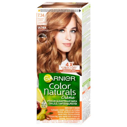 Garnier Color Naturals permanentní barva na vlasy 7.34 přirozeně měděná, 60+40+12ml