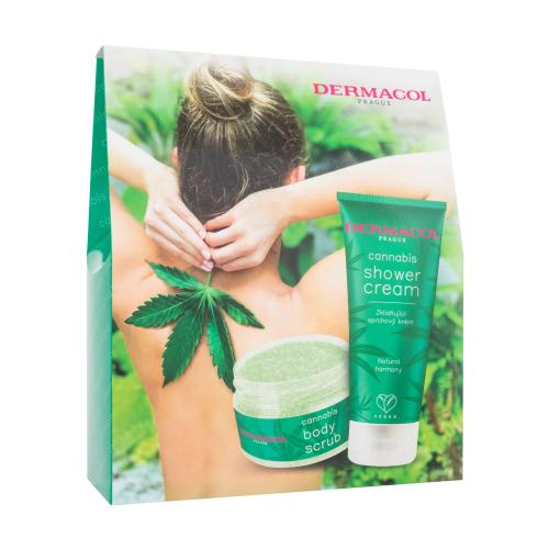 Dermacol Cannabis Gift Set dárková kazeta pro ženy sprchový krém Cannabis 200 ml + tělový peeling Cannabis 200 g