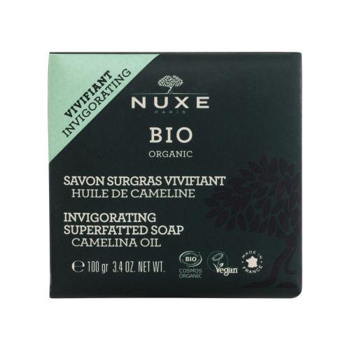 NUXE Bio Organic Invigorating Superfatted Soap Camelina Oil 100 g jemné a účinné tuhé mýdlo na tělo i obličej pro ženy