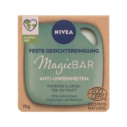 Nivea Magic Bar Anti-Blemishes Clay & Green Tea 75 g čisticí a exfoliační pleťové mýdlo pro ženy