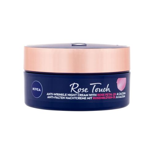 Nivea Rose Touch Anti-Wrinkle Night Cream 50 ml noční pleťový krém proti vráskám pro ženy
