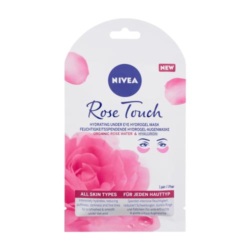 Nivea Rose Touch Hydrating Under Eye Hydrogel Mask 1 ks hydratační gelová maska pod oči pro ženy