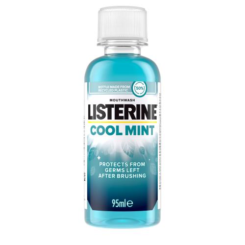 Listerine Cool Mint Mouthwash 95 ml ústní voda pro svěží dech a ochranu proti zubnímu plaku unisex