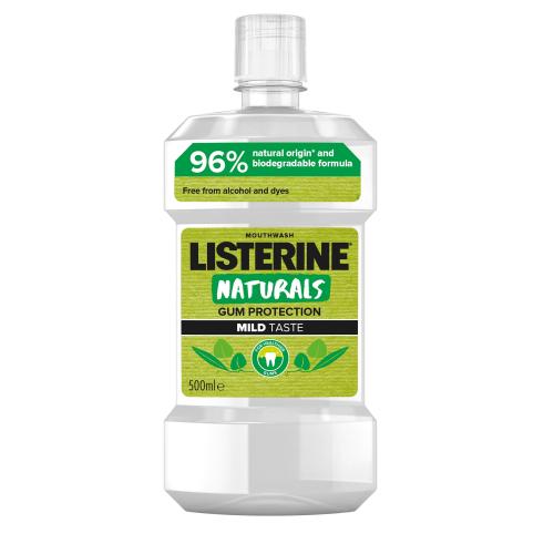 Listerine Naturals Gum Protection Mild Taste Mouthwash 500 ml přírodní ústní voda bez alkoholu pro ochranu dásní unisex