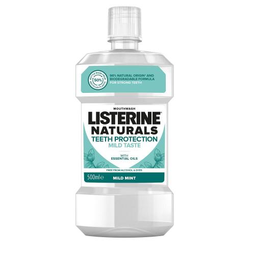Listerine Naturals Teeth Protection Mild Taste Mouthwash 500 ml přírodní ústní voda bez alkoholu pro ochranu zubů unisex