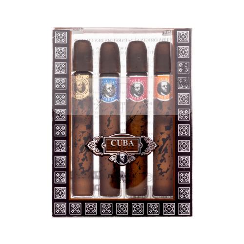 Cuba Set Miniatures dárková kazeta toaletní voda Gold 5 ml + toaletní voda Blue 5 ml + toaletní voda Orange 5 ml + toaletní voda Red 5 ml pro muže