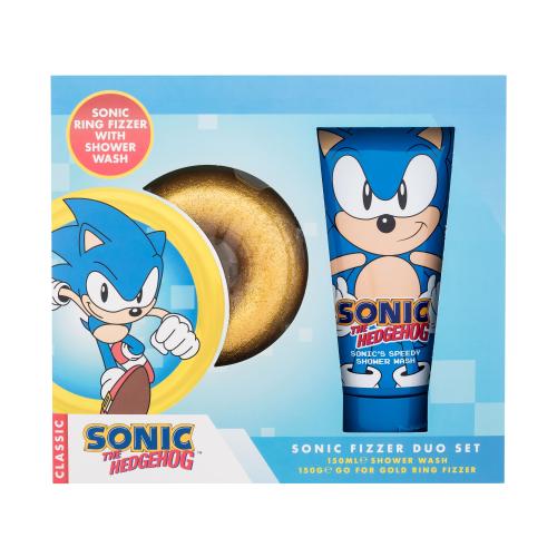 Sonic The Hedgehog Bath Fizzer Duo Set dárková kazeta pro děti bomba do koupele 150 g + sprchový gel Sonic´s Speedy 150 ml