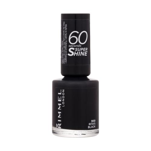 Rimmel London 60 Seconds Super Shine 8 ml lak na nehty pro ženy 900 Rita´s Black