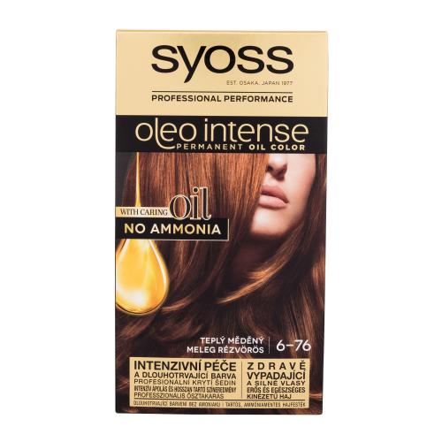 Syoss Oleo Intense Permanent Oil Color 50 ml permanentní olejová barva na vlasy bez amoniaku pro ženy 6-76 Warm Copper