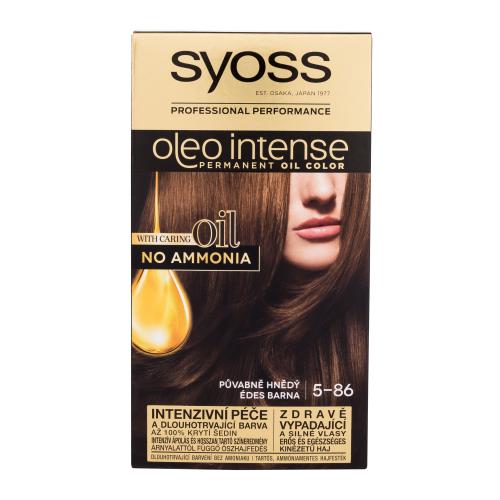 Syoss Oleo Intense Permanent Oil Color 50 ml permanentní olejová barva na vlasy bez amoniaku pro ženy 5-86 Sweet Brown