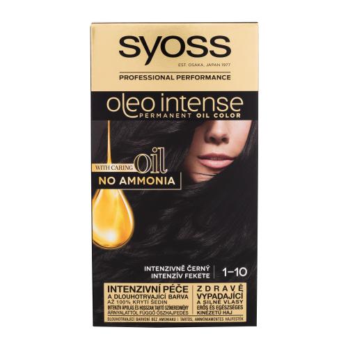 Syoss Oleo Intense Permanent Oil Color 50 ml permanentní olejová barva na vlasy bez amoniaku pro ženy 1-10 Intense Black