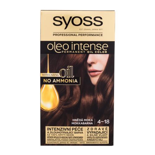 Syoss Oleo Intense Permanent Oil Color 50 ml permanentní olejová barva na vlasy bez amoniaku pro ženy 4-18 Mokka Brown