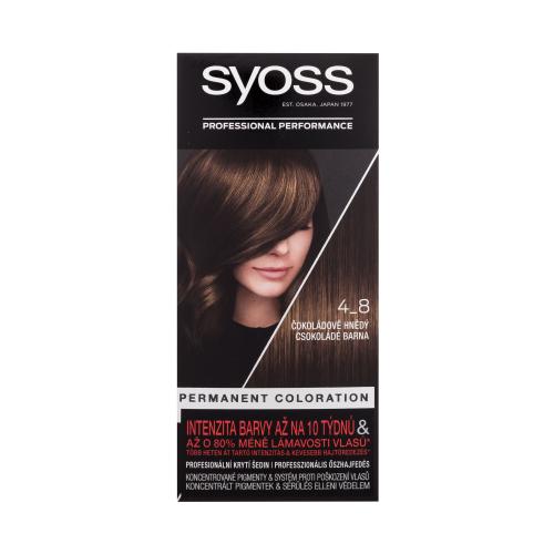 Syoss Permanent Coloration 50 ml permanentní barva na vlasy pro ženy 4-8 Chocolate Brown
